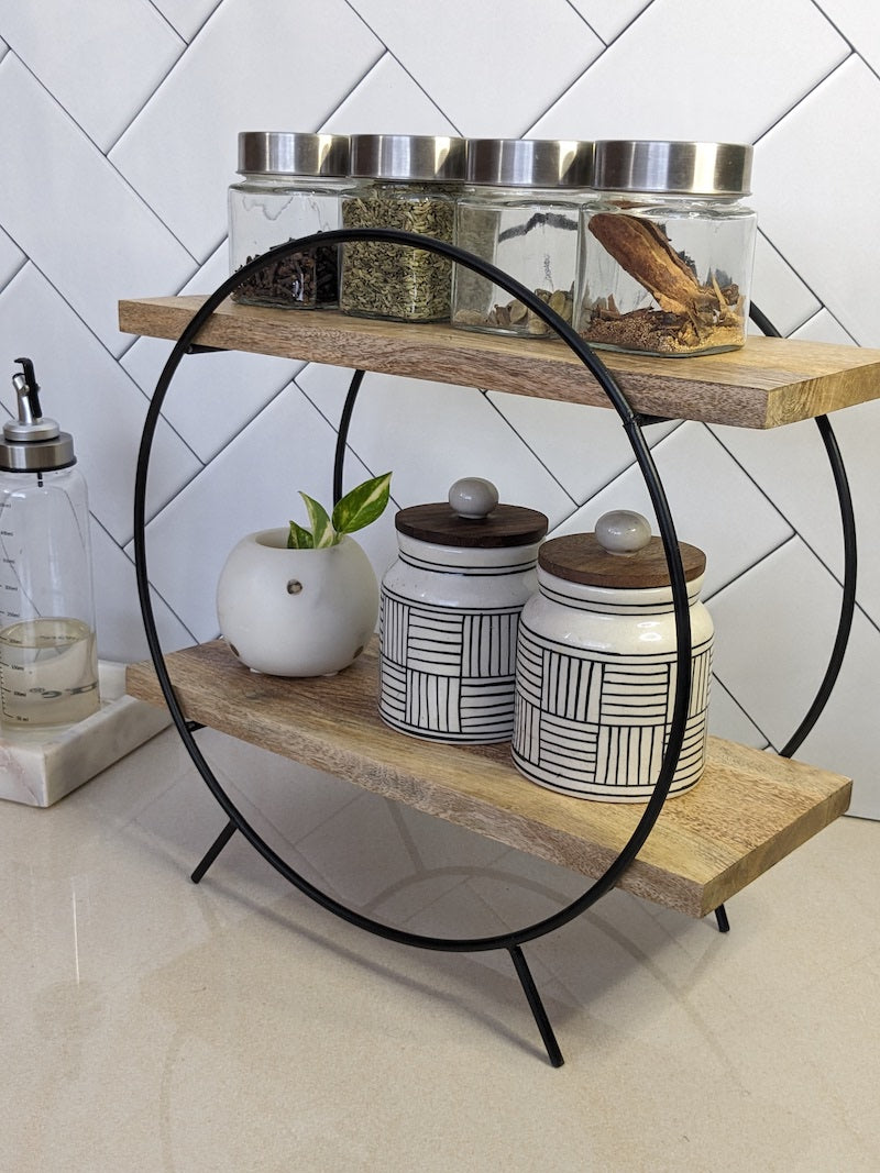 Circular Spacesaver Metal Wood Stand