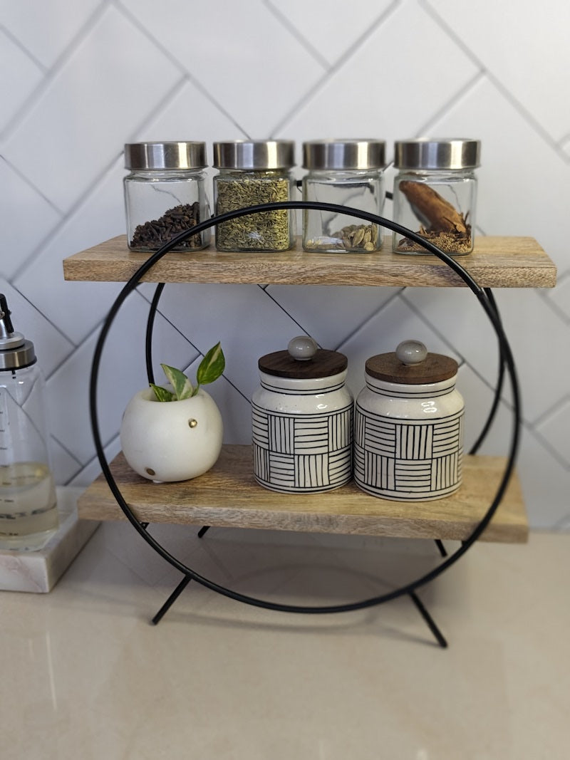 Circular Spacesaver Metal Wood Stand