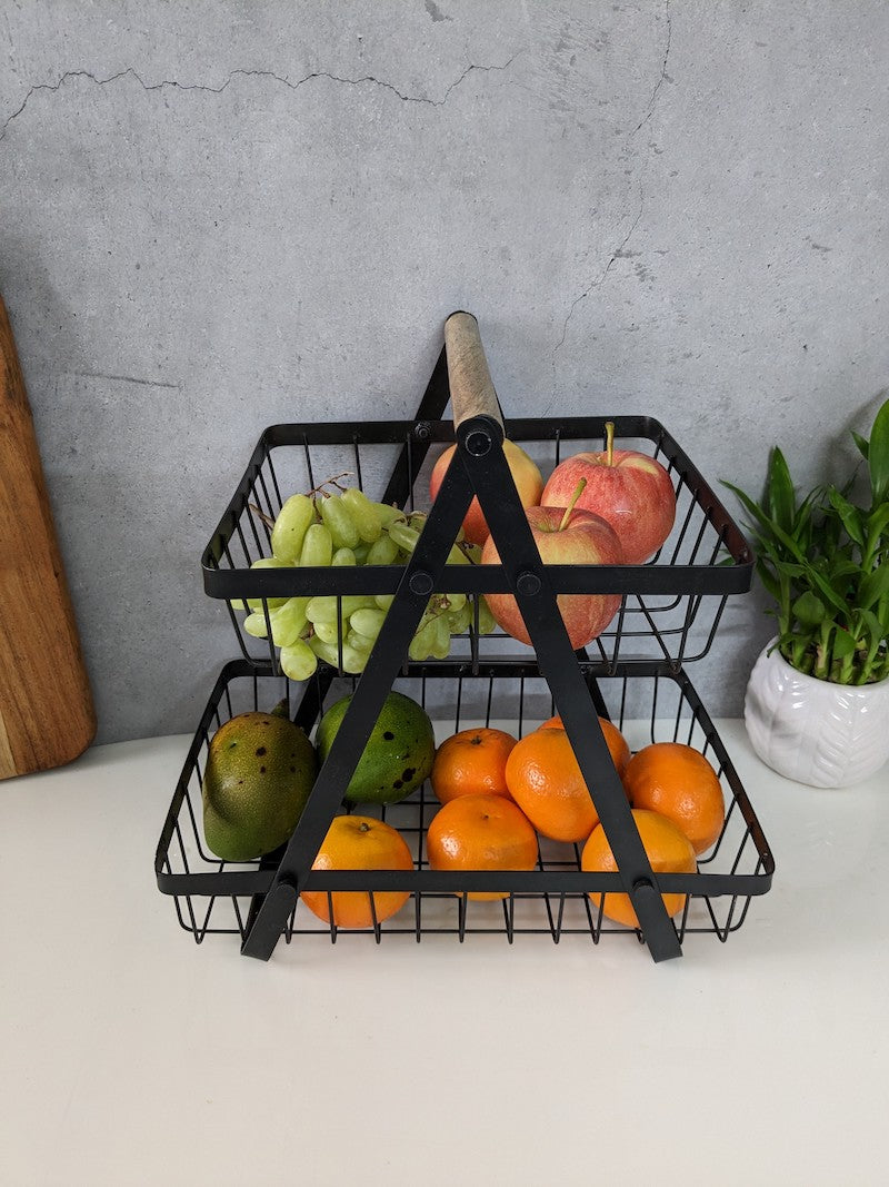 Metal and Wood Organiser Stand