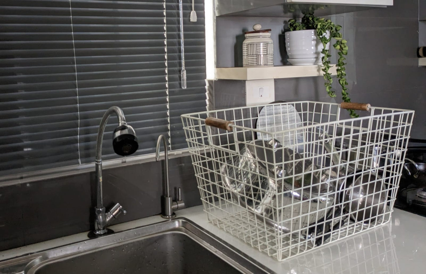 Large Bin for Kitchen, Dish Drainer, Storage, Laundry