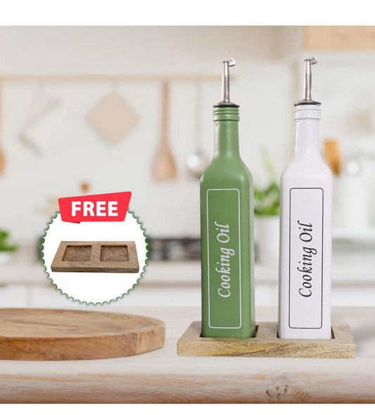 500ml Oil Dispenser With Tray (Set of 2)