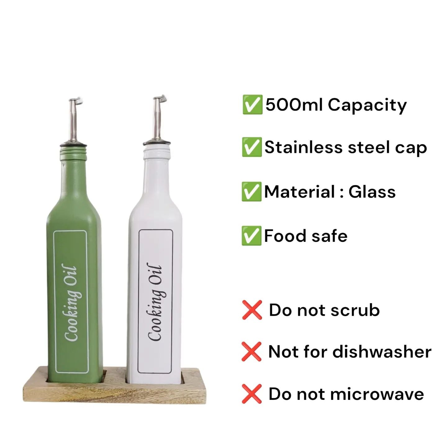 500ml Oil Dispenser With Tray (Set of 2)