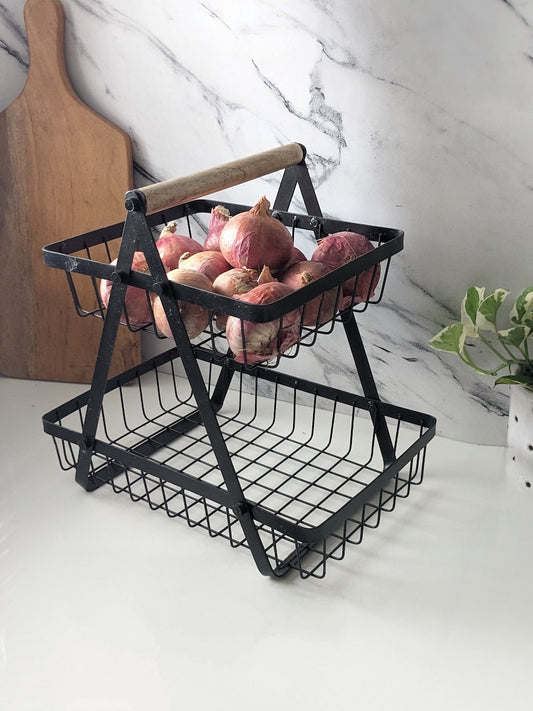 Metal and Wood Organiser Stand