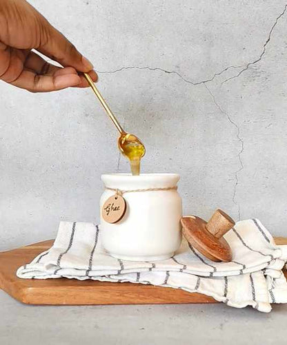 Mini Ghee Jar with Wooden Oil Spreader for Dosa Pan